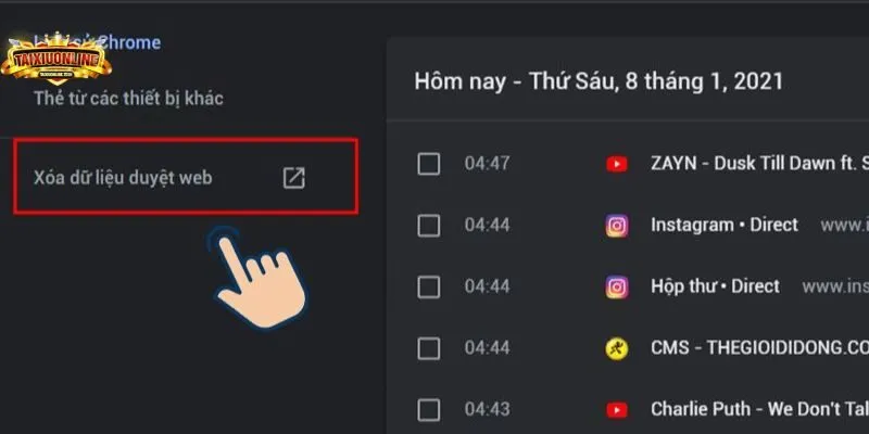 Xóa cache trình duyệt trên PC